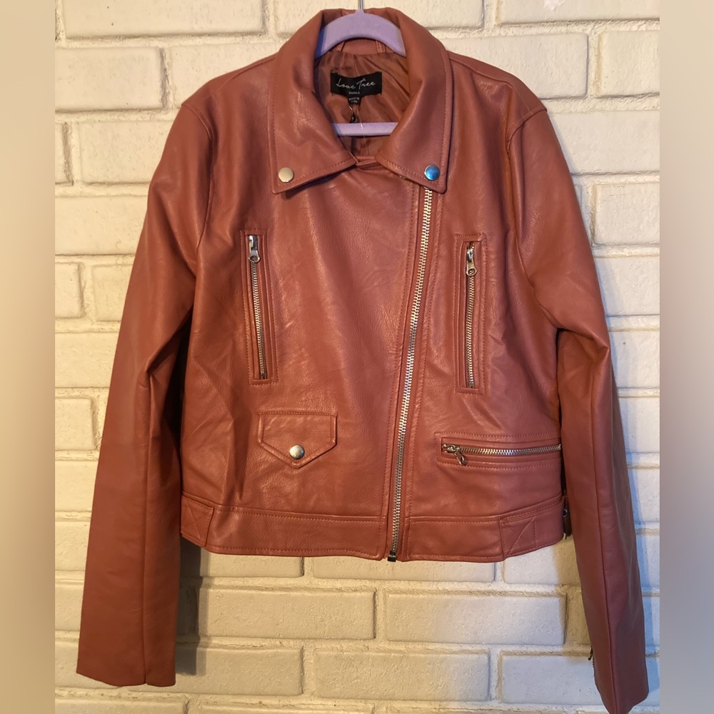 NWT-Love Tree faux leather Jacket